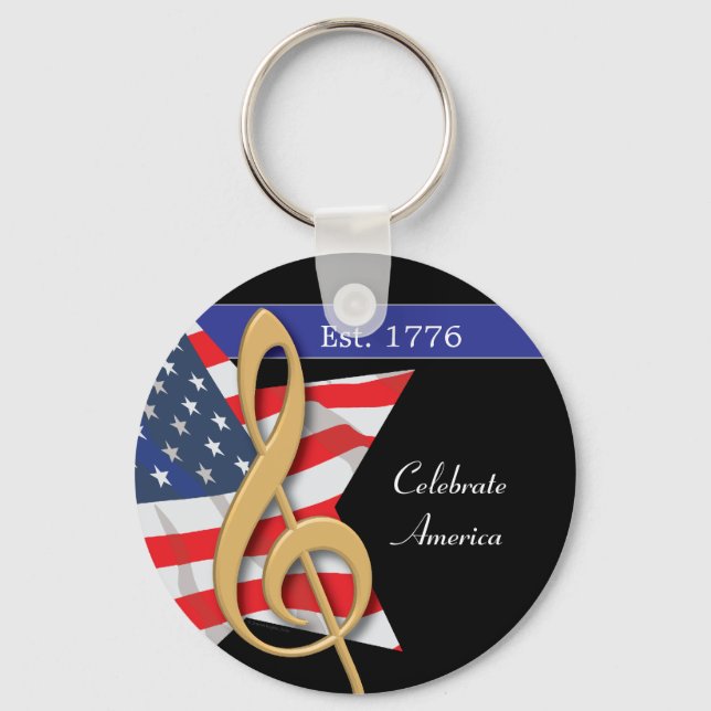 Porte-clés Porte - clé de musique patriotique (Recto)