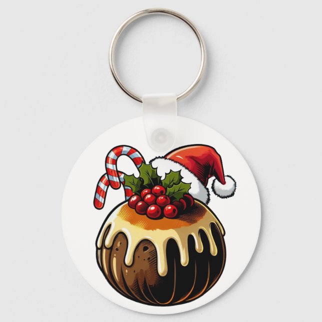 Porte-clés Porte - clé de Noël Pudding (Recto)