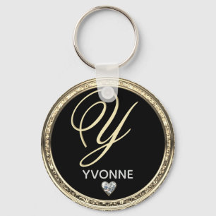 Porte-clés Porte - clé de nom initial du monogramme