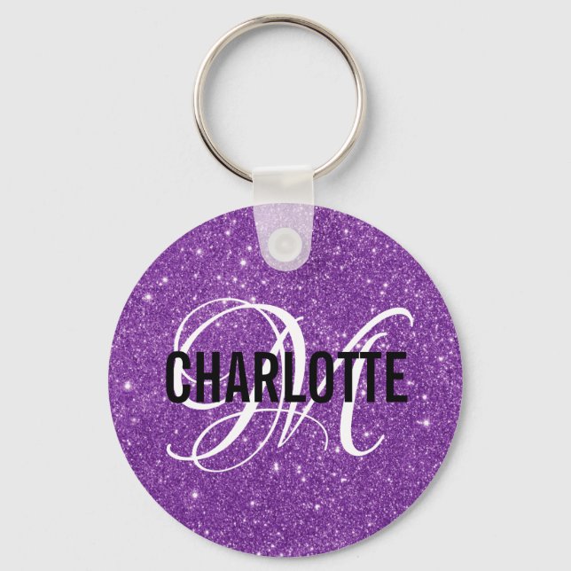 Porte-clés Porte - clé de nom monogramme de parties scintilla (Recto)