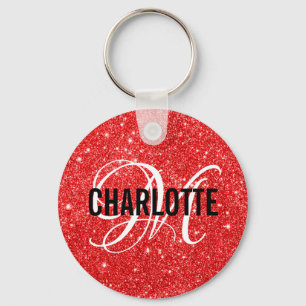 Porte-clés Porte - clé de nom monogramme de parties scintilla