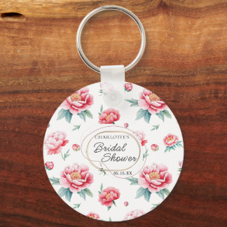 Porte-clés Porte - clé de nom personnalisé de la pivoine