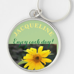 Porte-clés Porte - clé de nom personnalisé de tournesol
