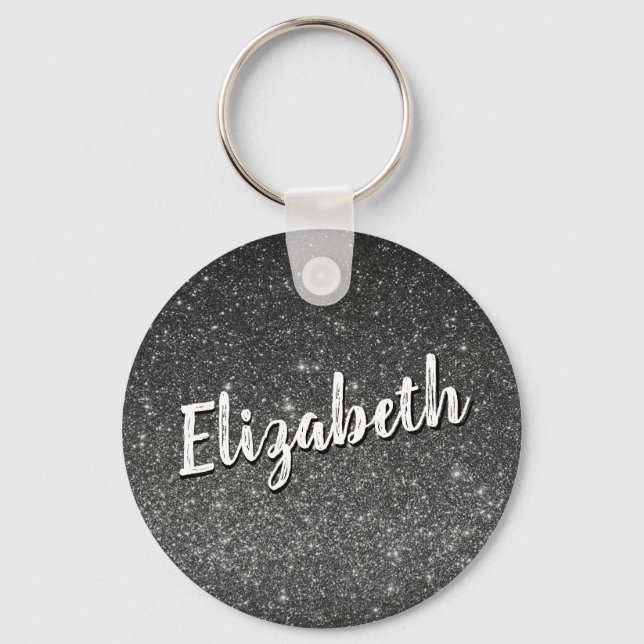 Porte-clés Porte - clé de nom personnalisé Silvery Grey (Recto)