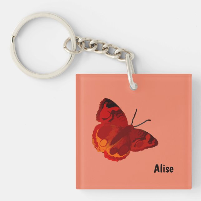 Porte-clés Porte - clé de papillon Buckeye dans Peach (Devant)