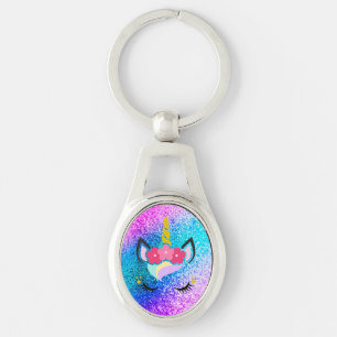 Porte-clés Porte - clé de Parties scintillant Unicorn Ombre p
