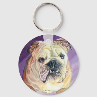 Porte-clés Porte - clé de peinture à l'huile Bulldog