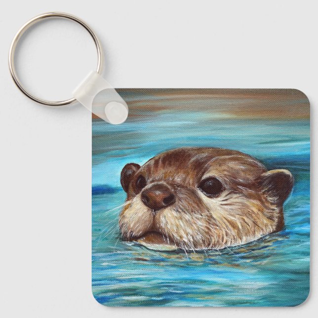 Porte-clés Porte - clé de peinture River Otter (Recto)