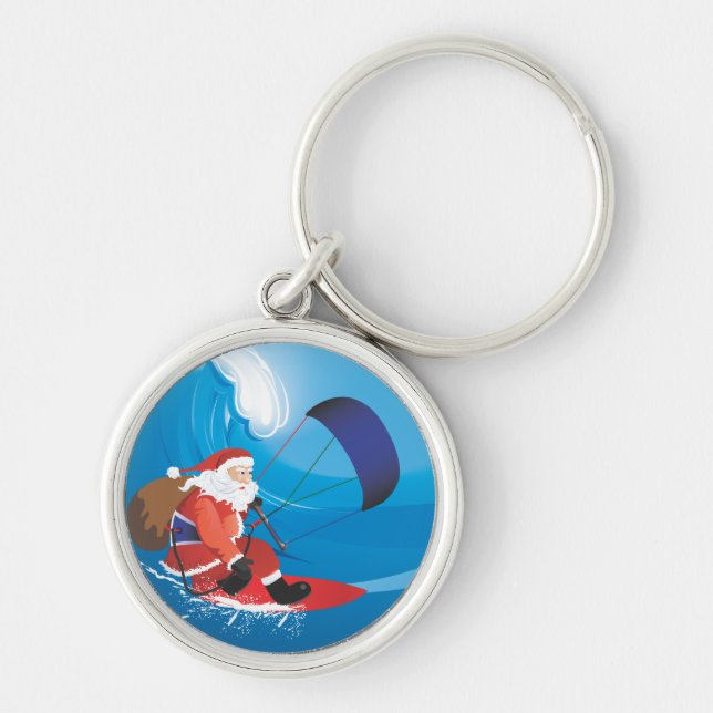 Porte-clés Porte - clé de Père Noël Kitesurf (Devant)