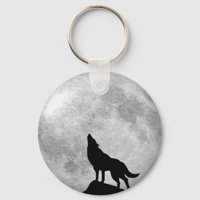 Porte-clés Porte - clé de Pleine lune Howling Wolf (Recto)