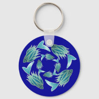 Porte - clé de poisson bleu
