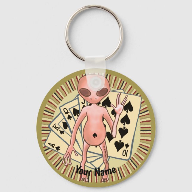 Porte-clés porte - clé de poker Alien (Recto)