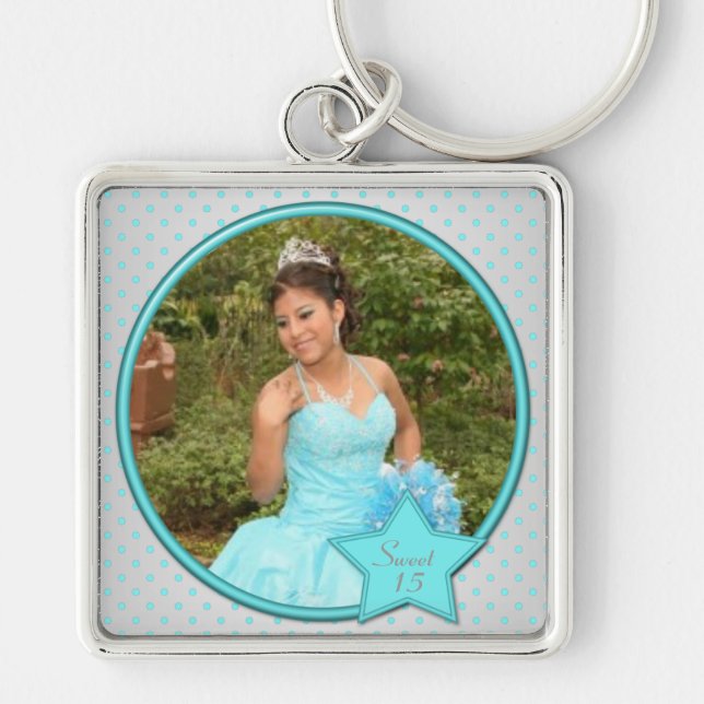 Porte-clés Porte - clé de Quinceanera de point de polka (Devant)