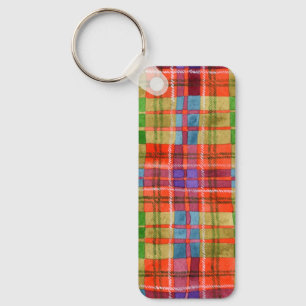 Porte-clés PORTE - CLÉ de rectangle métallique MAC RAE TARTAN