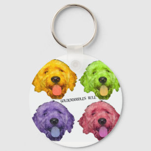 Porte-clés Porte - clé de règle de Goldendoodles