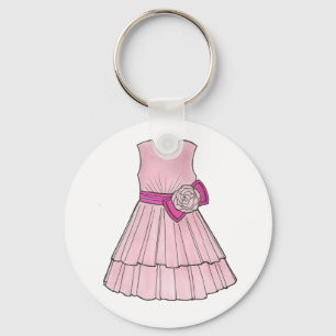 Porte-clés Porte - clé de robe rose de mariée Flower Girl