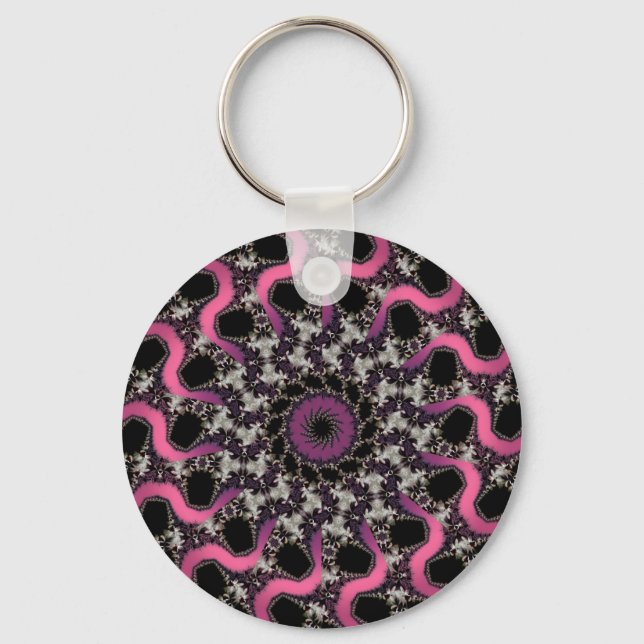 Porte-clés Porte - clé de ruban rose cassé violet argenté (Recto)