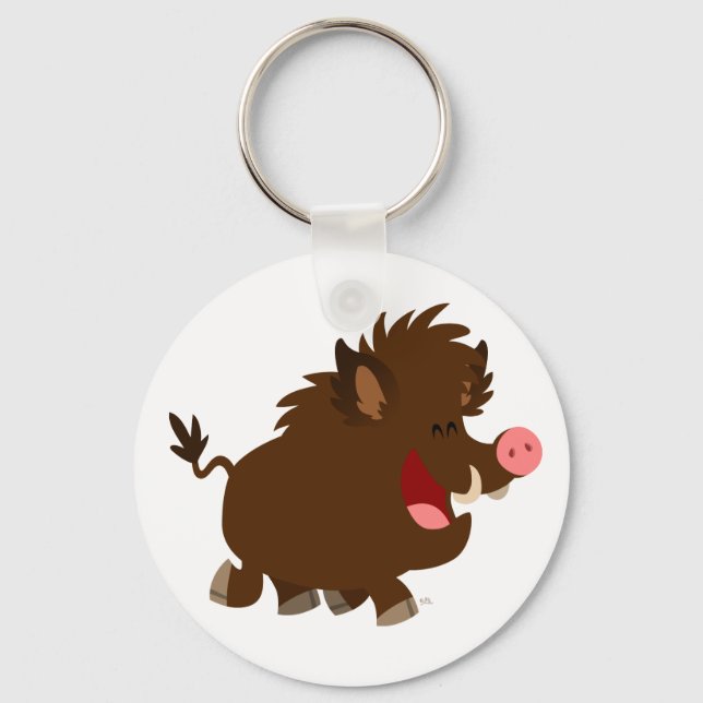 Porte-clés Porte - clé de sanglier mignon caricaturé (Recto)