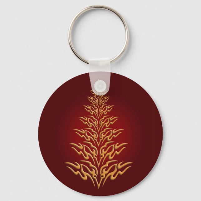 Porte-clés Porte - clé de sapin rouge élégant (Recto)