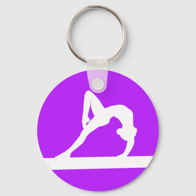 Porte-clés Porte - clé de silhouette de gymnaste violet (Recto)