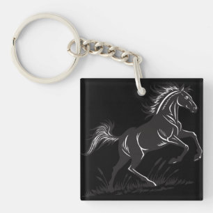 Porte-clés Porte - clé de silhouette du cheval d'élevage