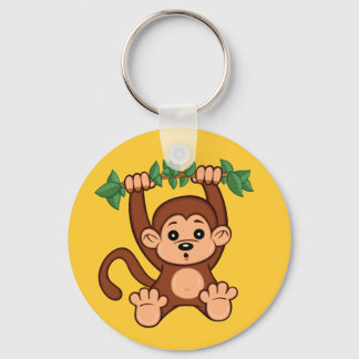 Porte-clés Porte - clé de singe de caricature mignon