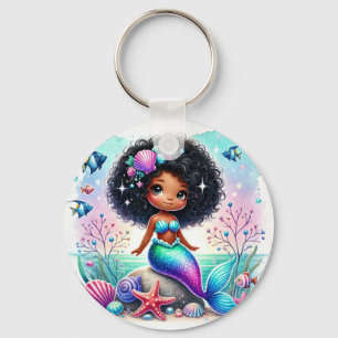 Porte-clés Porte - clé de sirène Mermazing Esme Round
