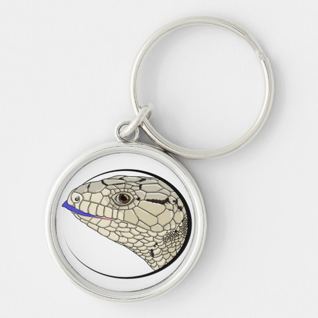 Porte-clés porte - clé de skink réprimandé par bleu (Devant)