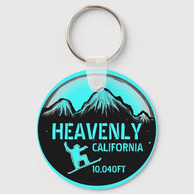 Porte-clés Porte - clé de snowboard turquoise HeavenCaliforni (Recto)