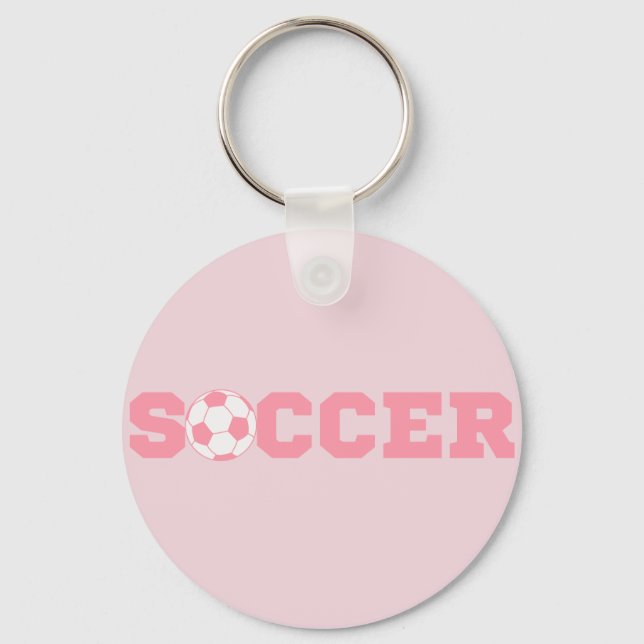 Porte-clés Porte - clé de soccer rose (Recto)