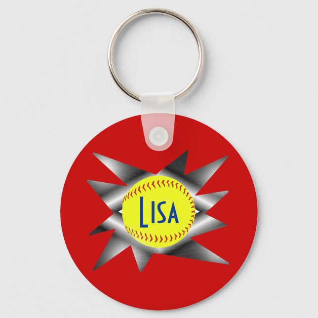 Porte-clés Porte - clé de softball rapide (Recto)