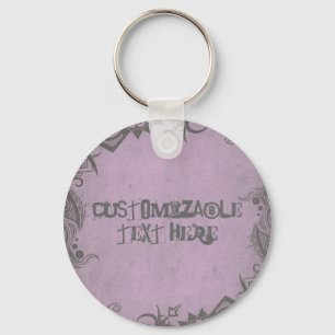 Porte-clés Porte - clé de style Grunge de texte personnalisab