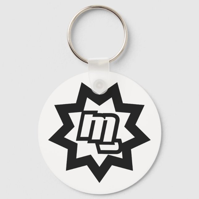 Porte-clés PORTE - CLÉ de symbole MG (B/W) (Recto)