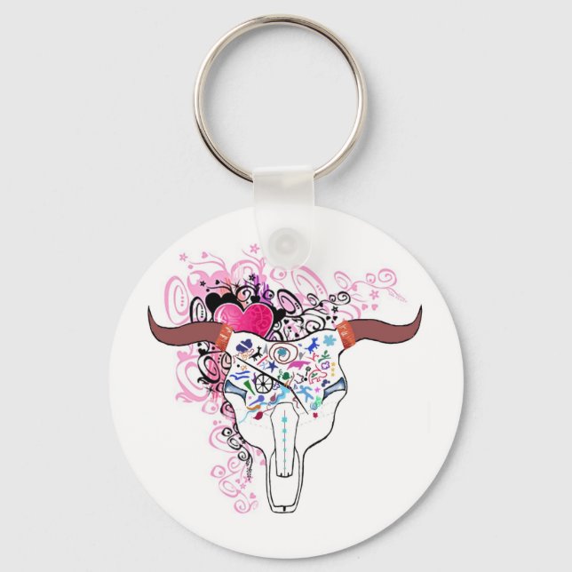 Porte-clés Porte - clé de tatouage de crâne chaud (Recto)