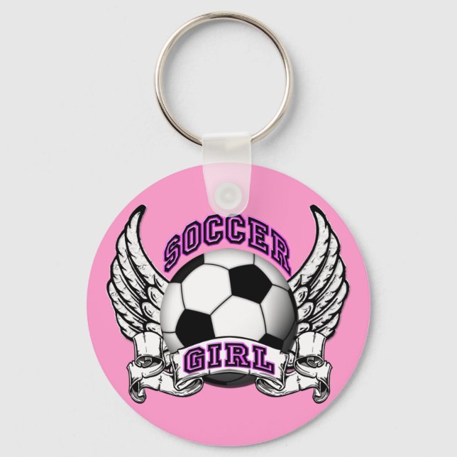 Porte-clés Porte - clé de tatouage de fille de football (Recto)