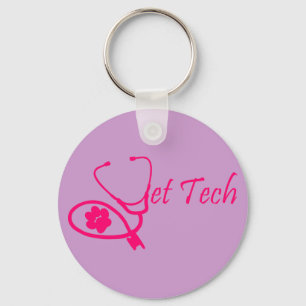 Porte-clés porte - clé de technologie vétérinaire rose