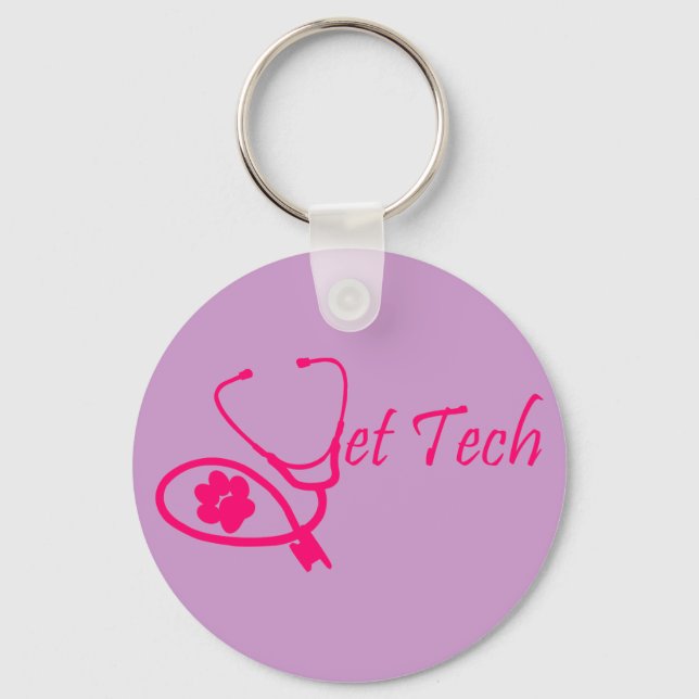 Porte-clés porte - clé de technologie vétérinaire rose (Recto)