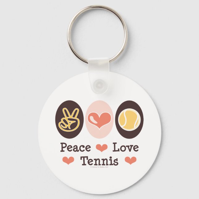 Porte-clés Porte - clé de tennis Peace Love (Recto)