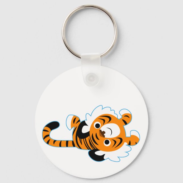 Porte-clés Porte - clé de tigre de dessin facile (Recto)