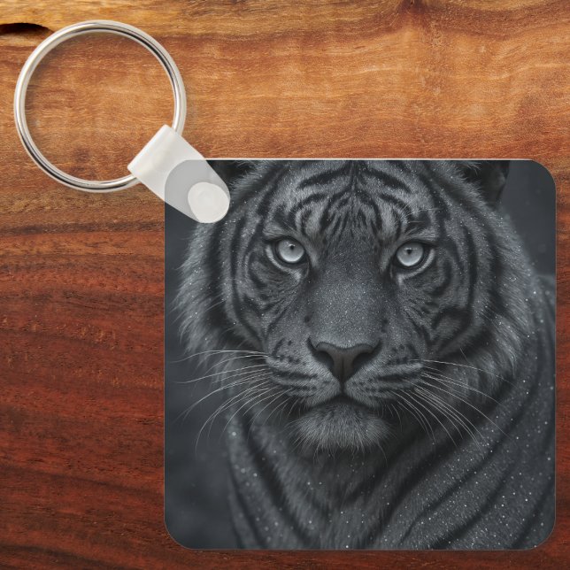 Porte-clés porte - clé de tigre gris (Recto)