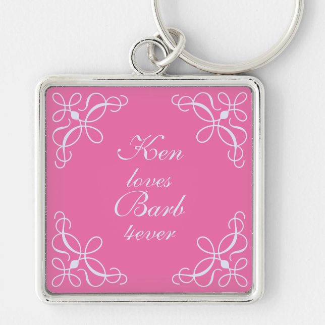 Porte-clés Porte - clé de torsades en rose bonbon (Devant)