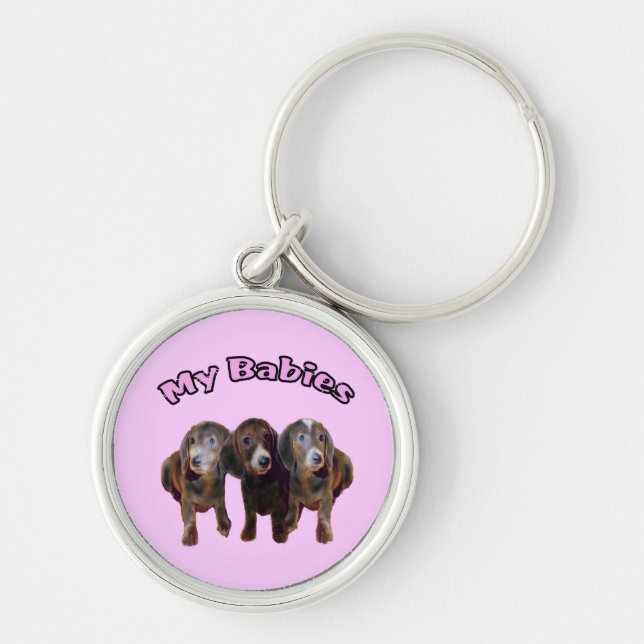Porte-clés Porte - clé de trois chiens de teckel (Devant)