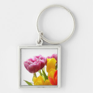 Porte-clés Porte - clé de tulipes violettes et jaunes