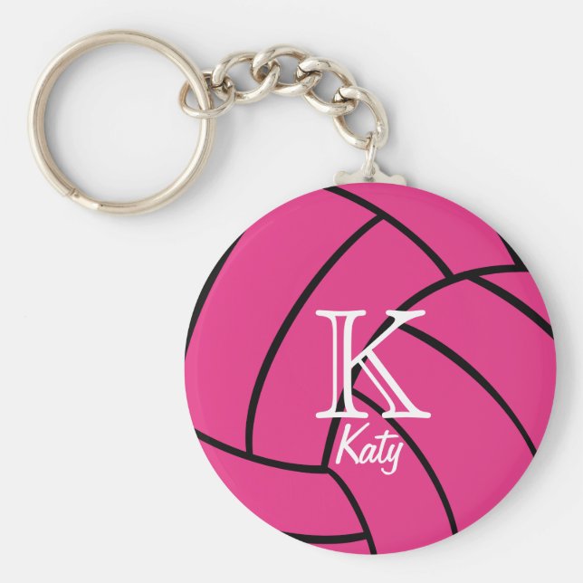 Porte-clés Porte - clé de volley-ball rose (Devant)