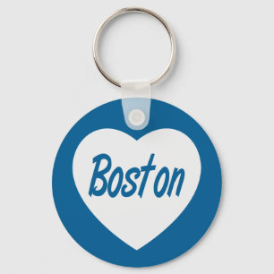 Porte-clés Porte - clé de voyage Love Boston MA White Heart