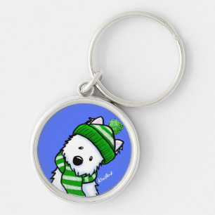 Porte-clés Porte - clé de Westie d'hiver