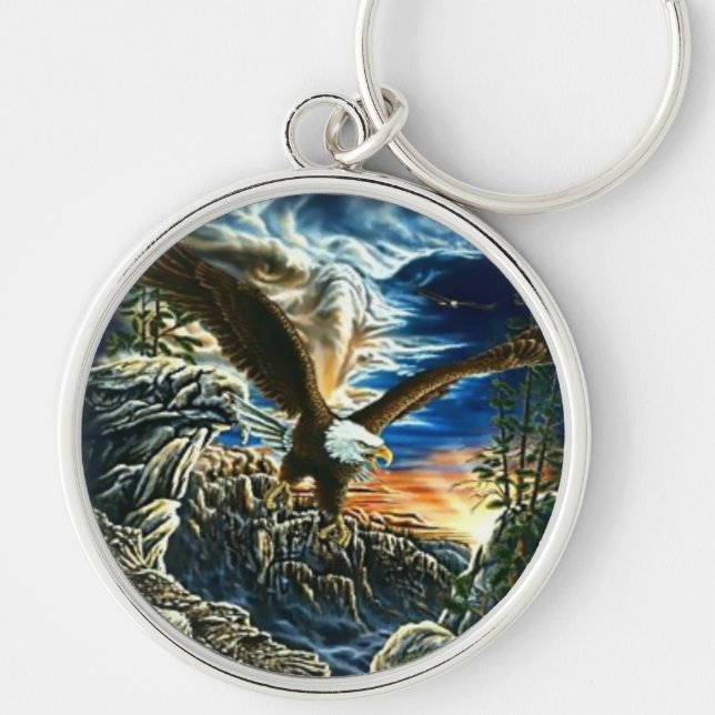 Porte-clés Porte - clé d'Eagle d'art d'imaginaire (Devant)