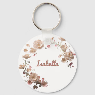 Porte-clés Porte - clé d'élégance florale personnalisé