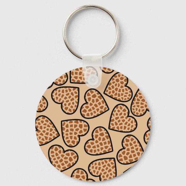 Porte-clés Porte - clé des coeurs de girafe (Recto)