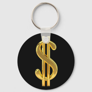 Porte-clés Porte - clé des signes noir et or Dollar